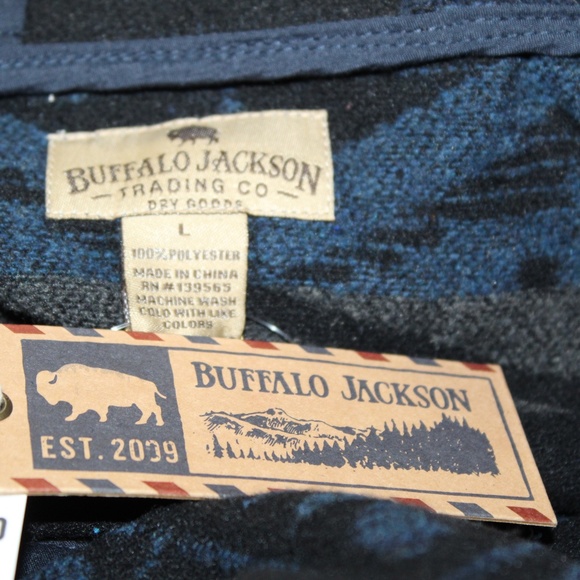 Buffalo Jackson Trading Co. Fur Hooded Fleece Jacket w/ Drawstring. Sz. L - Picture 11 of 12